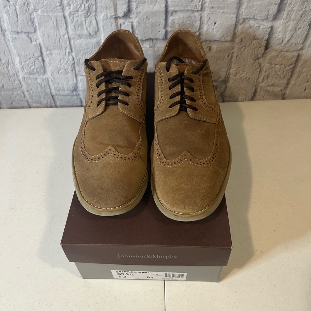 Size 13 tan suede, wingtip, casual shoe